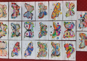 Wystawa prac plastycznych - motyle